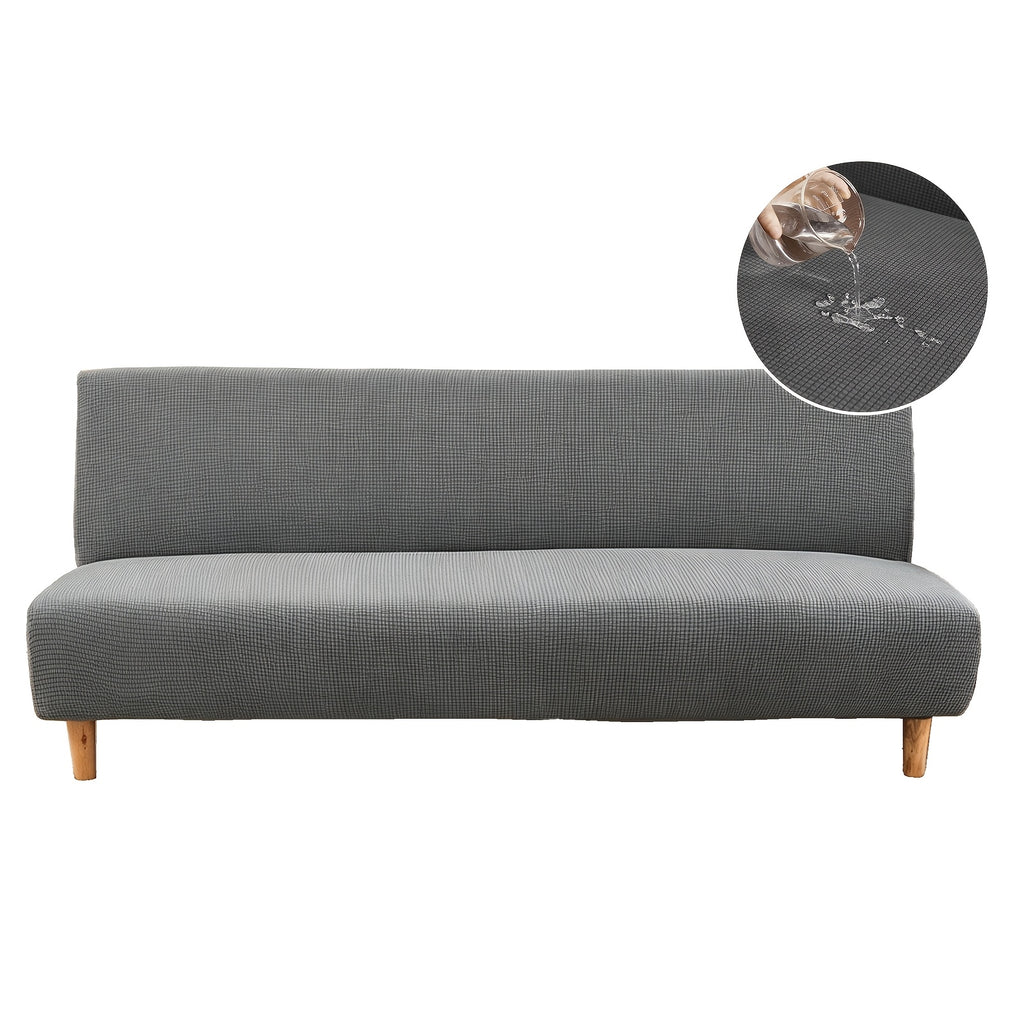 Housse de canapé extensible en polaire jacquard à carreaux sans accoudoirs