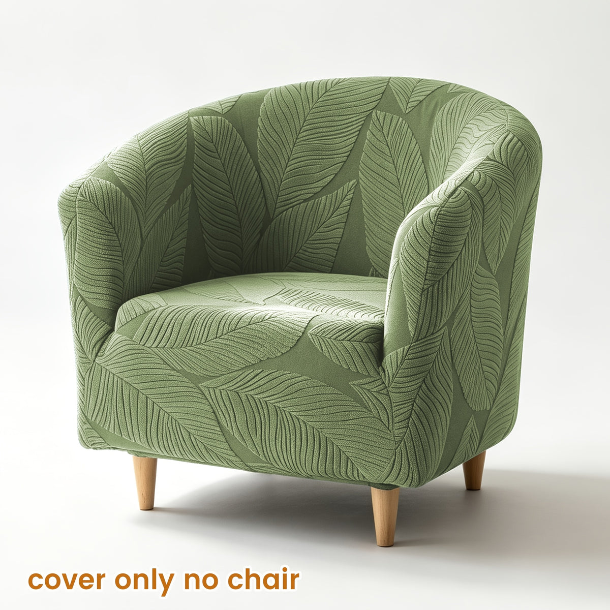 Housse de canapé extensible en polaire jacquard à motif feuillage, vue d'ensemble