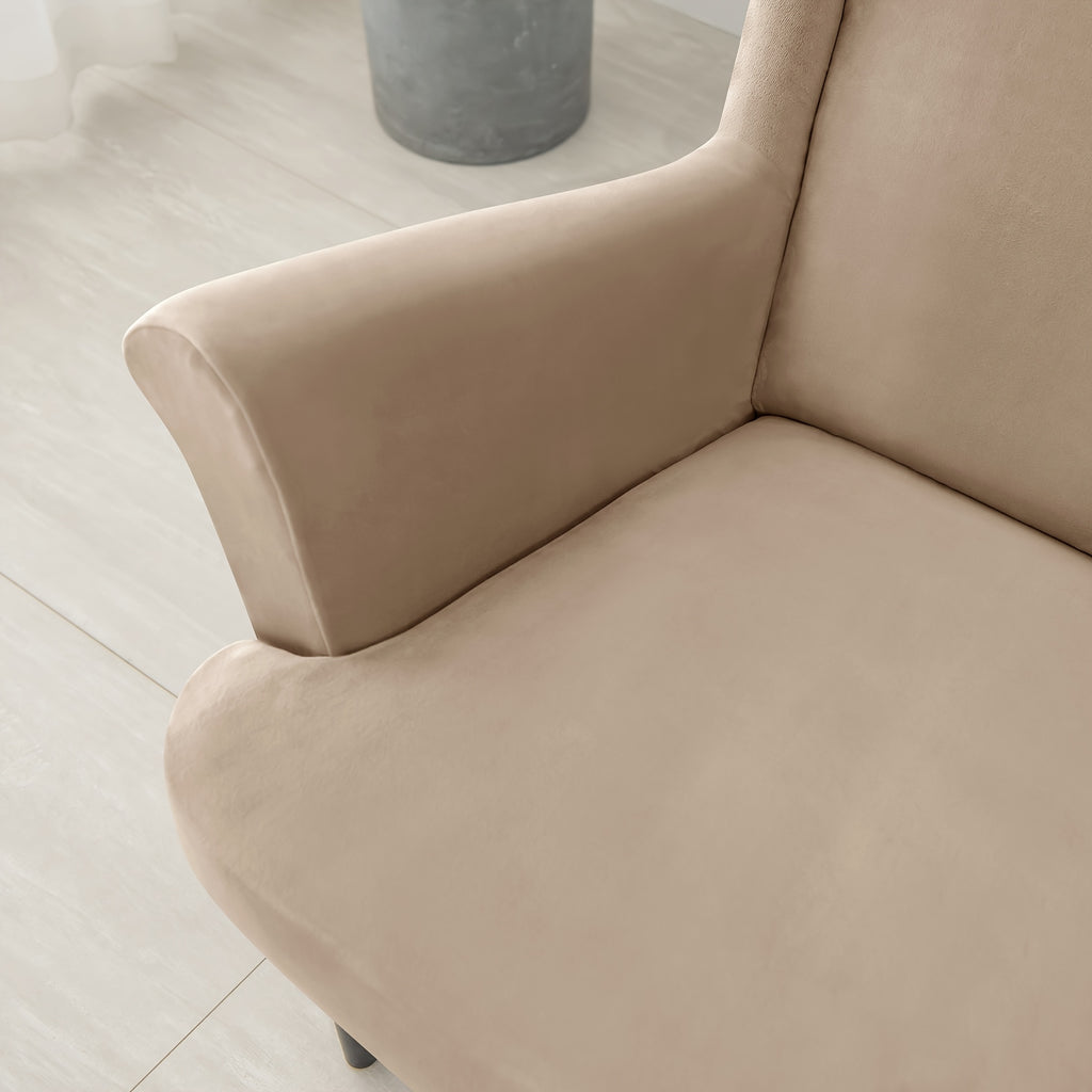 Housse de canapé épaisse extensible en velours pour fauteuil, détail de l'ourlet