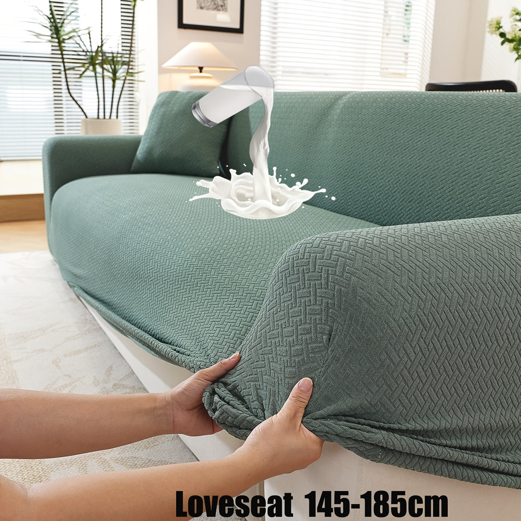 Housse de canapé extensible en polaire jacquard, housse posée