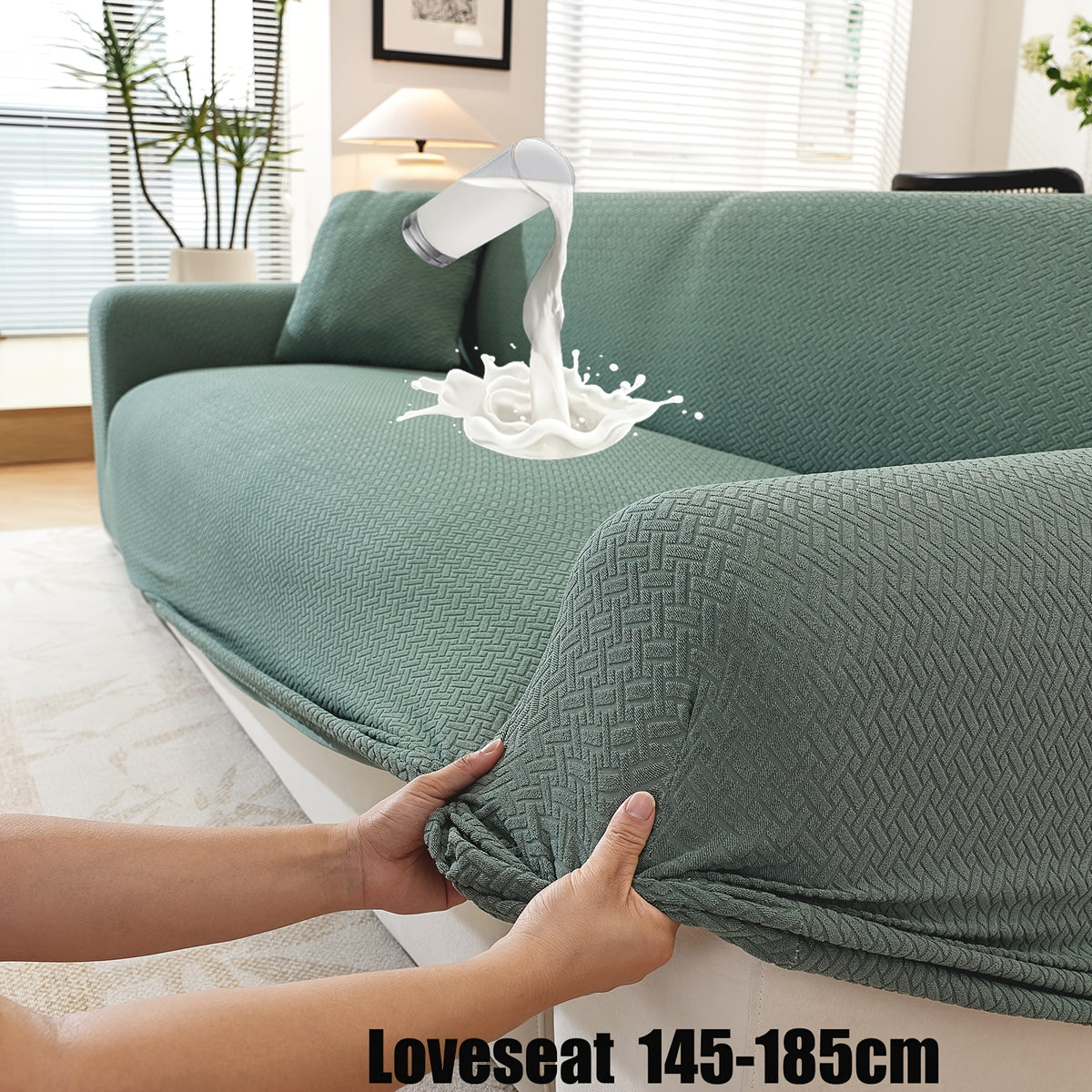 Housse de canapé extensible en polaire jacquard, housse posée