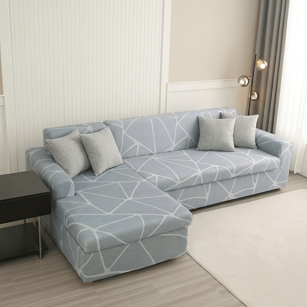 Housse de canapé en velours pour canapé trois places au rendu glamour, mise en situation