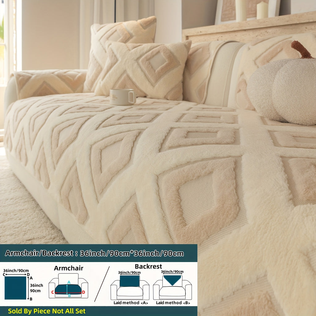 Housse de coussin en velours matelassée antidérapante à housses séparées, mise en situation