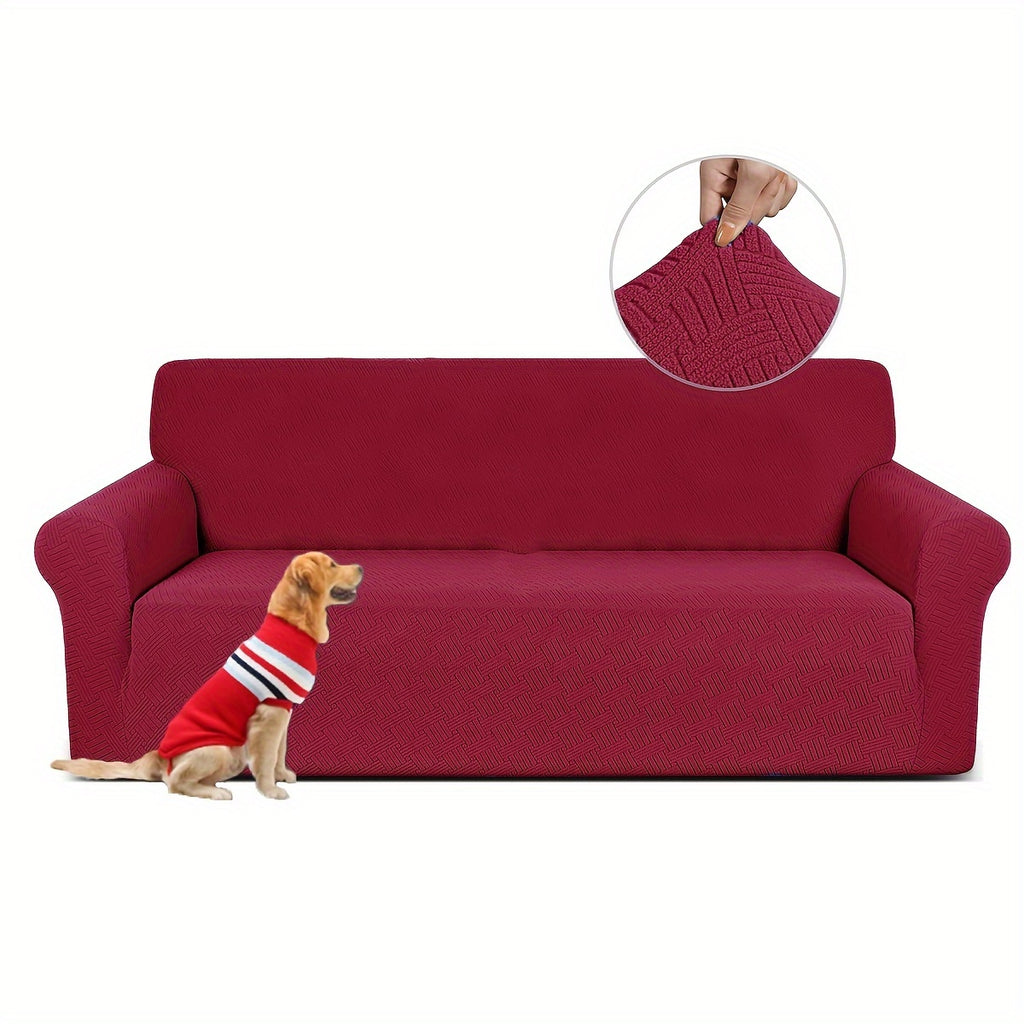 Housse de canapé épaisse extensible en polaire jacquard antidérapante, tissu de 200 à 250 g/m²