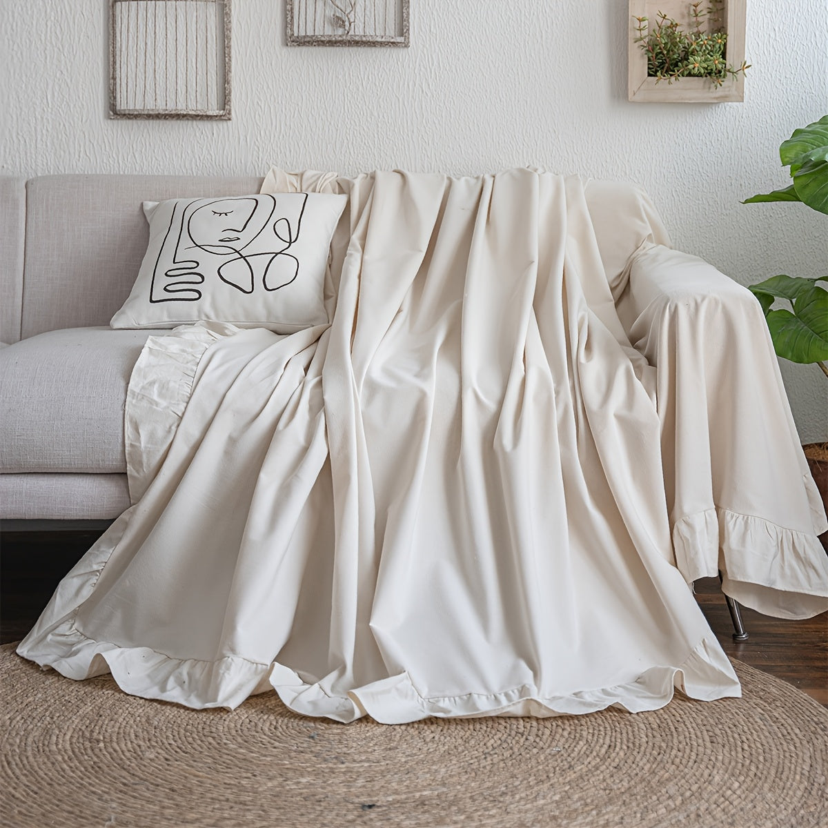 Housse de canapé en jacquard anti-griffes d'esprit vintage, visuel produit