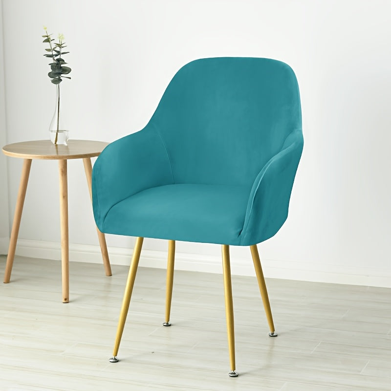Housse de chaise épaisse extensible en velours, autre coloris