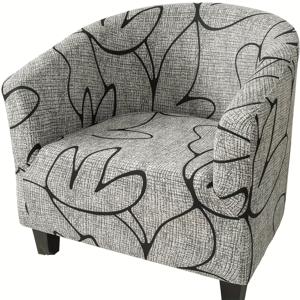 Housse de fauteuil extensible en fibre de lait d'esprit vintage