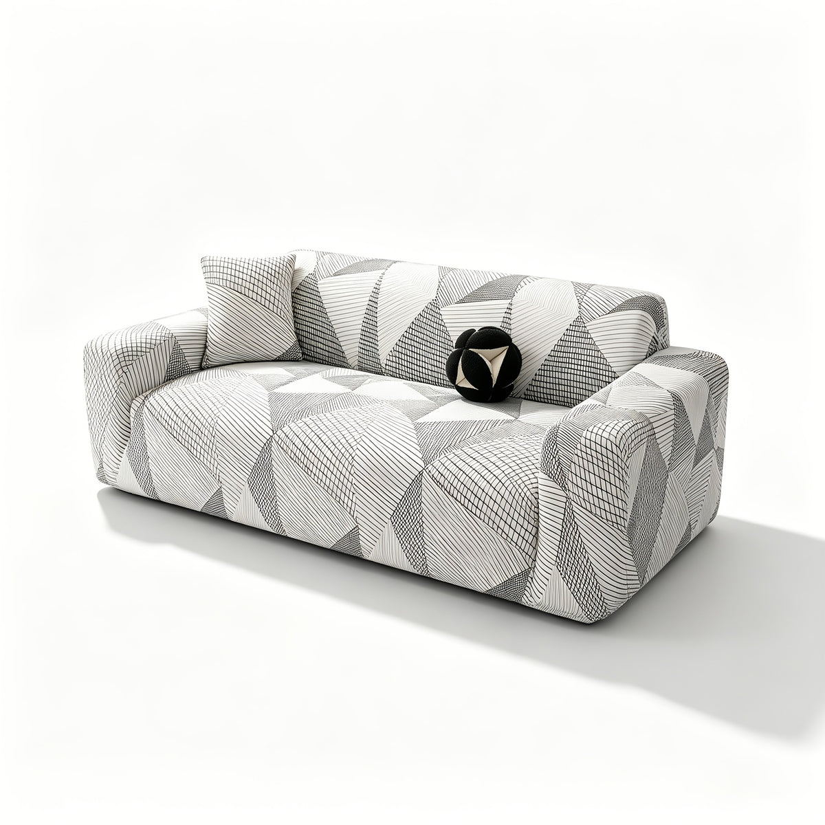 Housse de canapé extensible en fibre de lait imprimée à motif bohème, compatible fauteuil, canapé deux places, canapé trois places Image