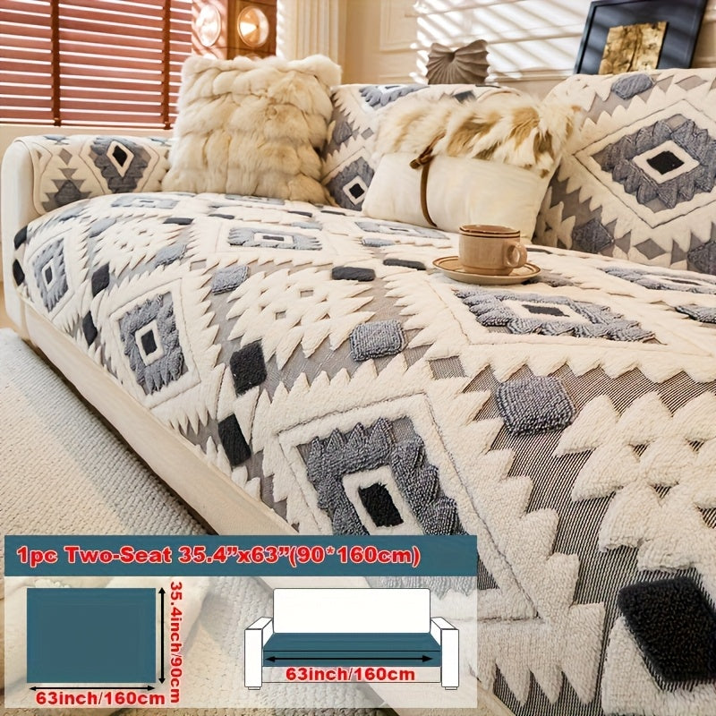 Housse de canapé d'angle en velours jacquard, autre coloris