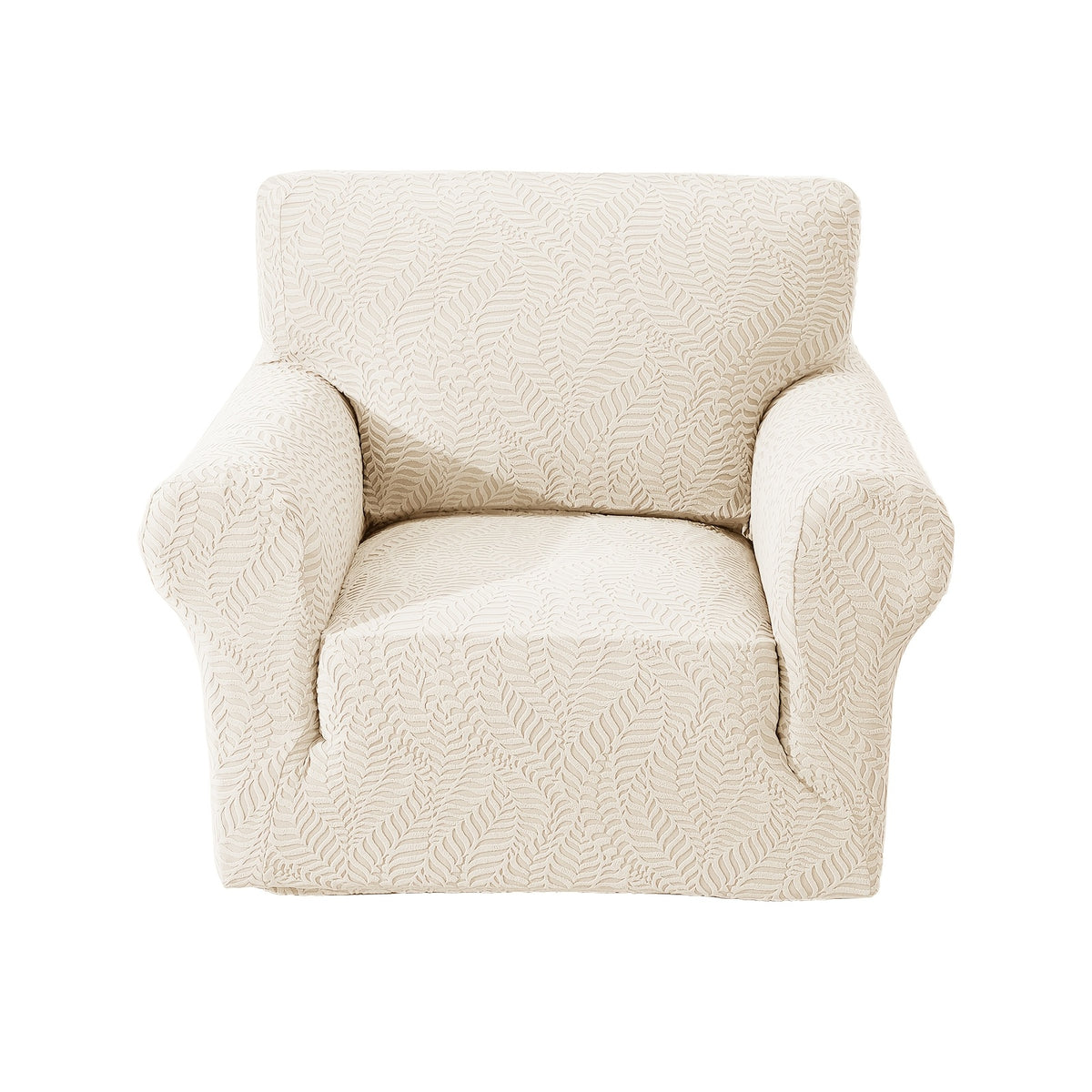 Housse de canapé extensible en polaire jacquard antidérapante au rendu glamour, détail de la finition