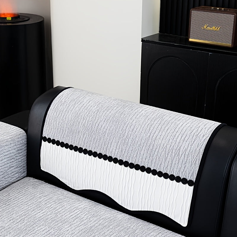 Protection de canapé en chenille à rayures antidérapante, tissu de 500 g/m²