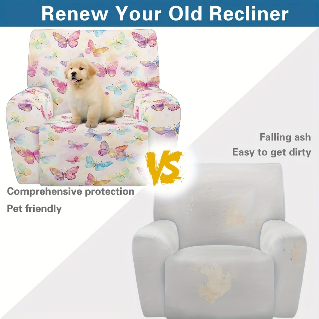 Protection de canapé avec poche de rangement d'esprit vintage, gros plan sur le tissu