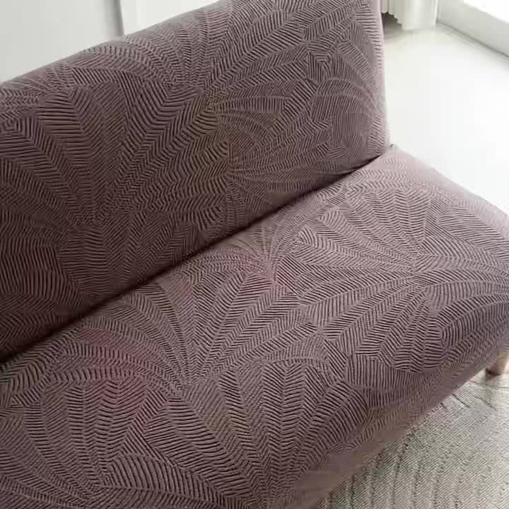 Housse de canapé épaisse extensible en polaire jacquard sans accoudoirs, housse posée
