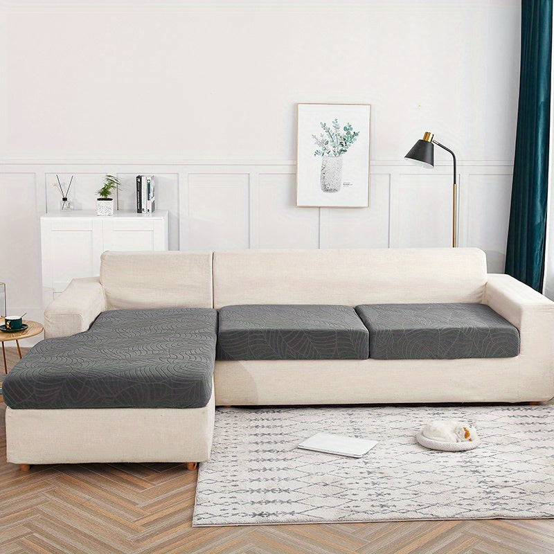 Housse de coussin extensible en velours jacquard, vue d'ensemble