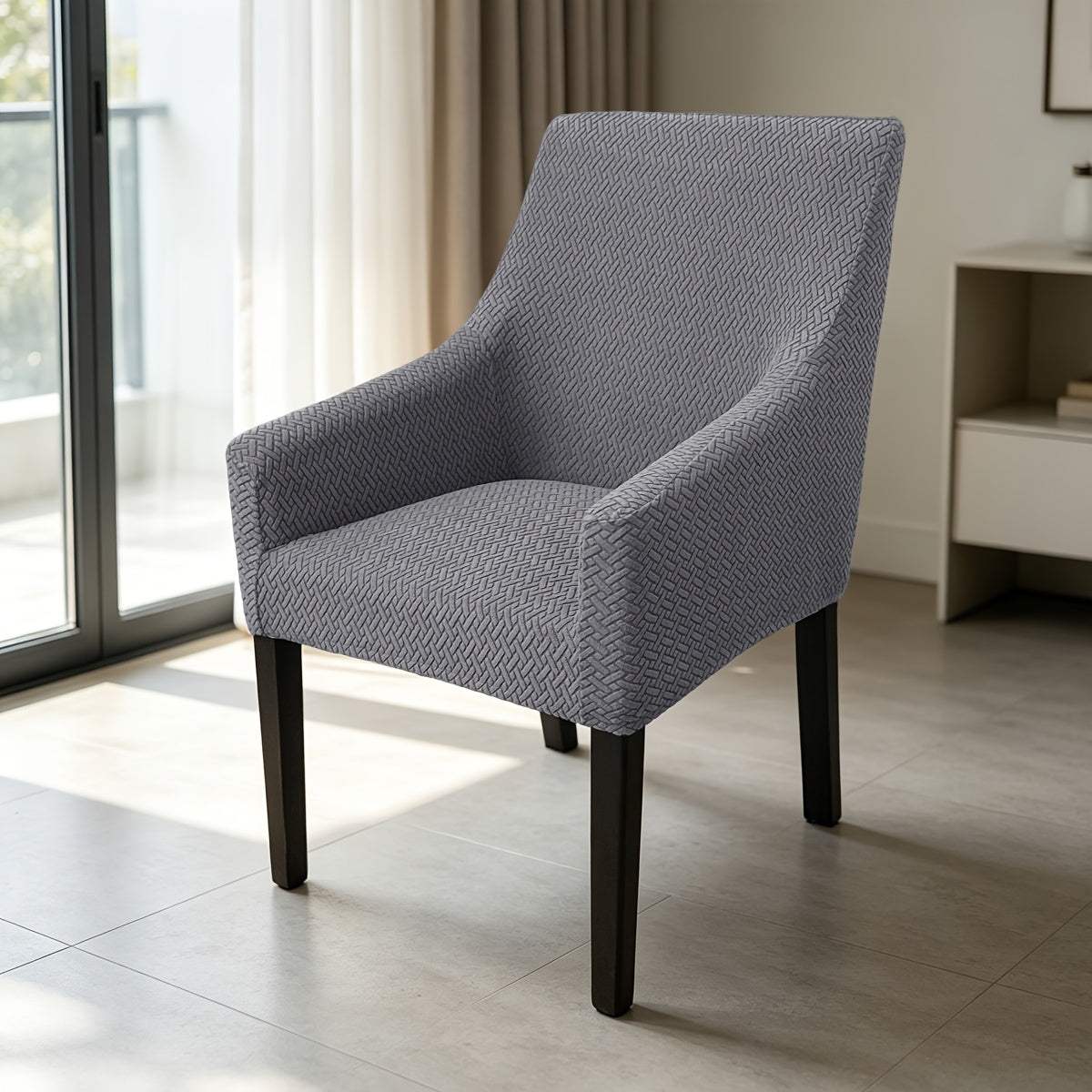 Housse de chaise extensible en polaire jacquard en T Image