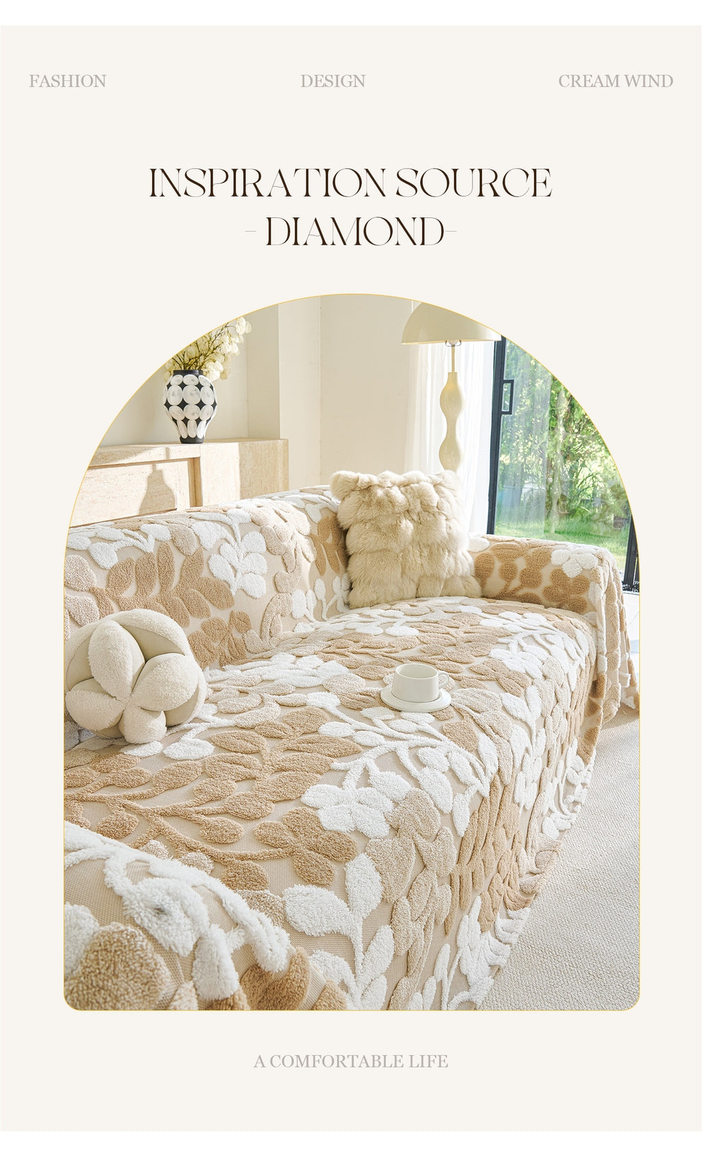 Housse de canapé épaisse en velours jacquard, vue de dos
