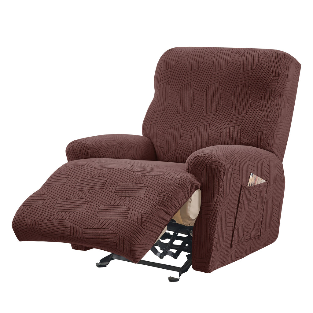 Housse de canapé extensible en velours côtelé jacquard pour fauteuil, mise en situation