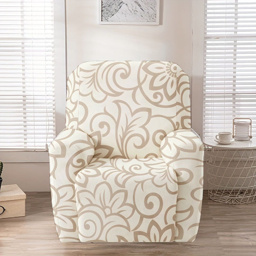 Housse de fauteuil extensible en fibre de lait matelassée à motif fleuri — détail de la matière : fibre de lait Image