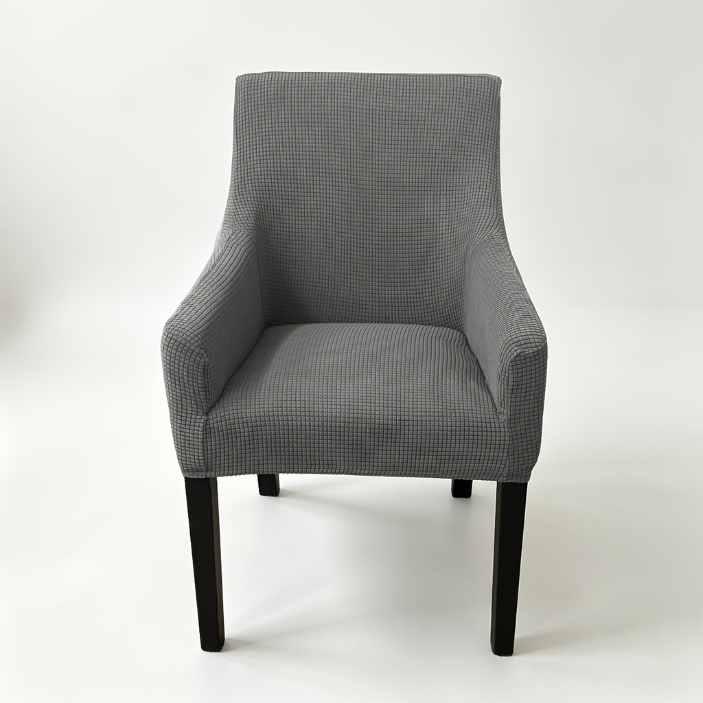 Housse de chaise épaisse extensible en velours côtelé jacquard à motif, visuel produit