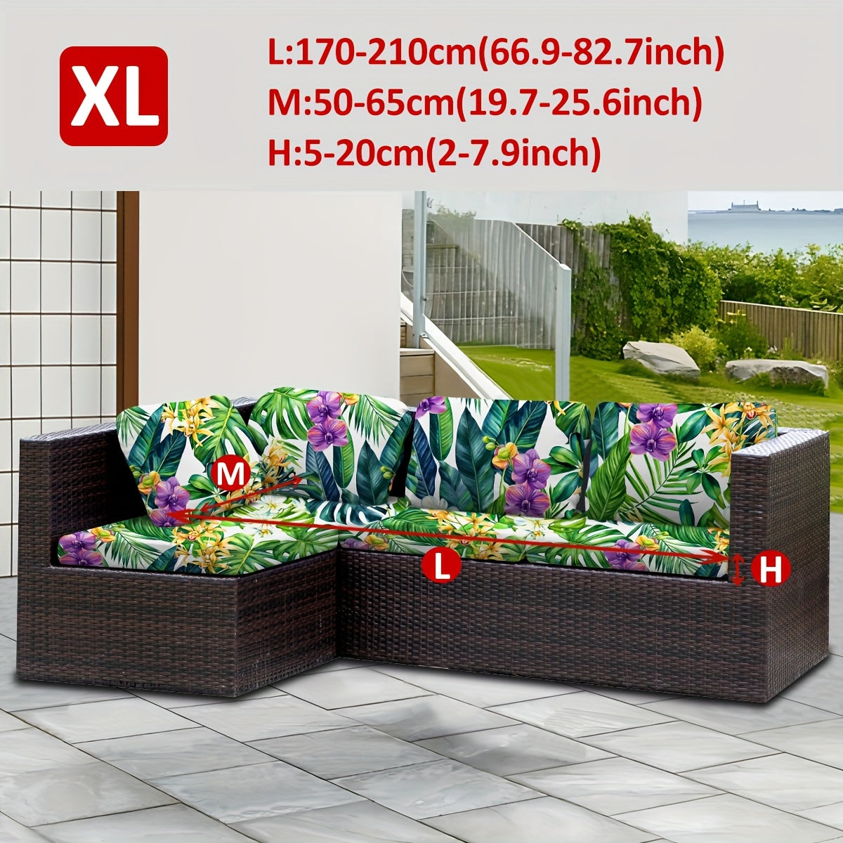 Housse de canapé extensible en fibre de lait à motif tropical, autre coloris
