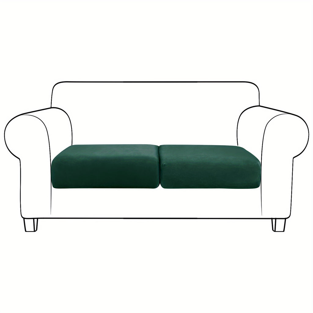 Housse de canapé extensible en velours antidérapante, détail de la finition