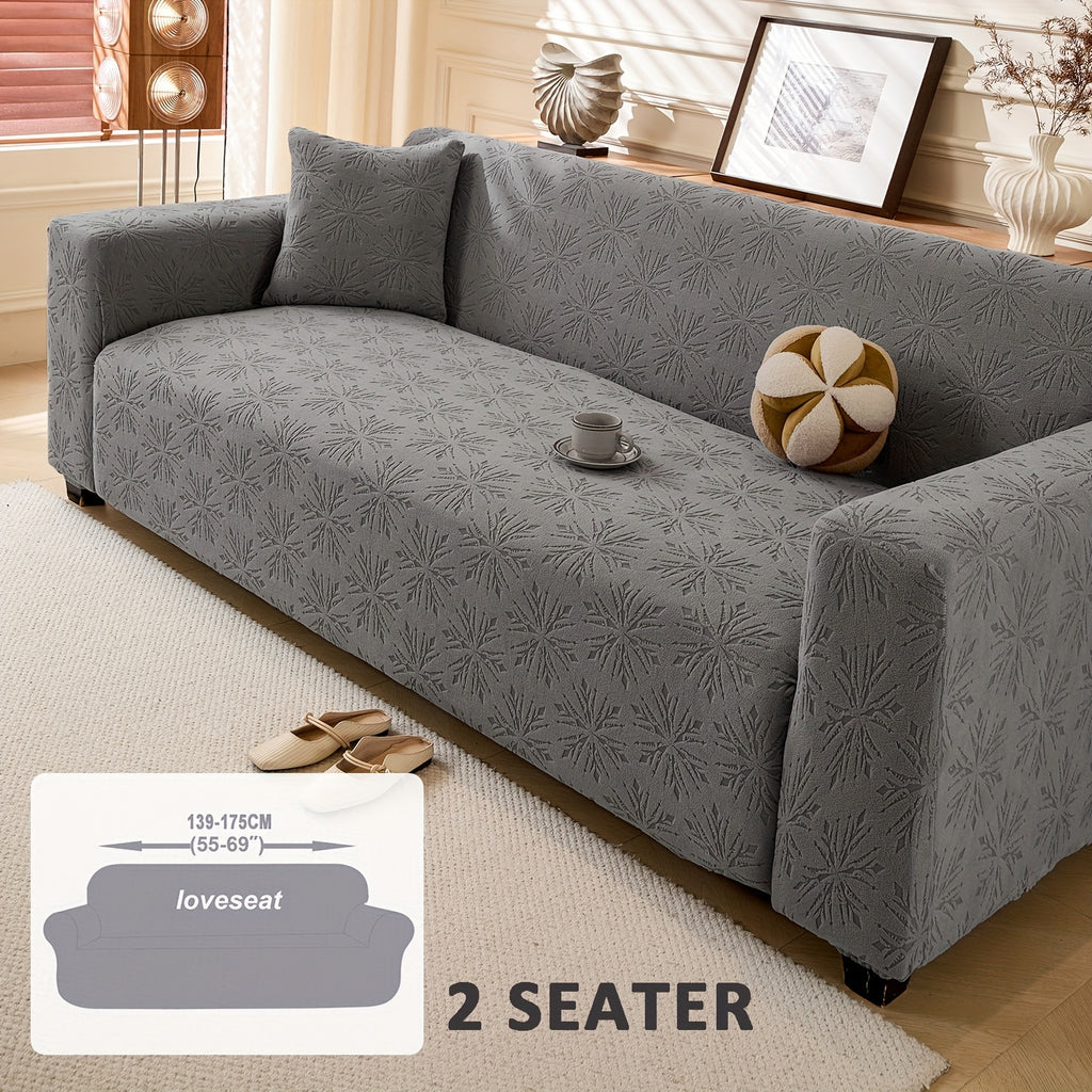 Housse de canapé extensible en polaire jacquard antidérapante d'esprit bohème, visuel produit