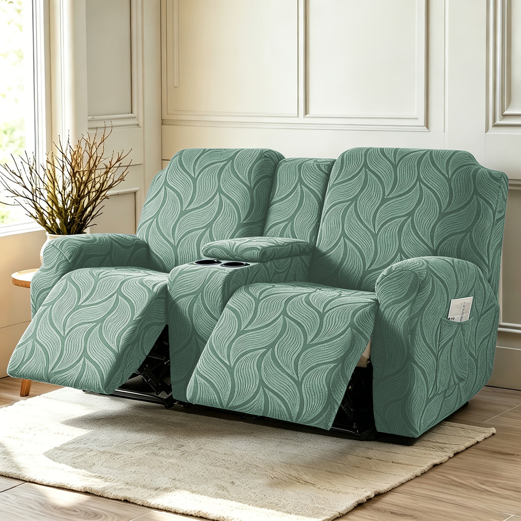 Housse de canapé extensible en polaire jacquard à motif feuillage, autre coloris