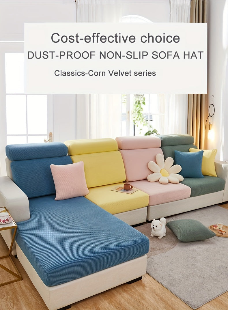 Housse de canapé épaisse extensible en polaire jacquard à housses séparées