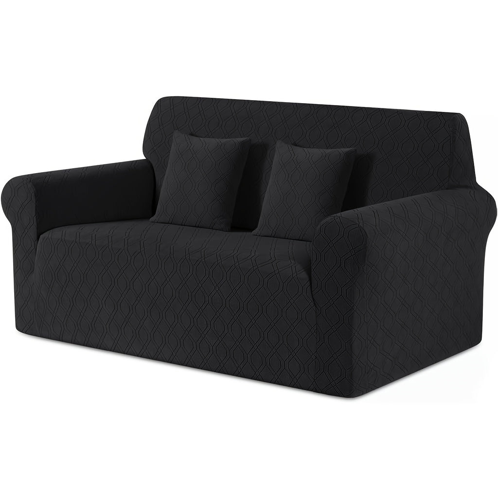 Housse de canapé extensible en polaire jacquard antidérapante d'esprit vintage, autre coloris