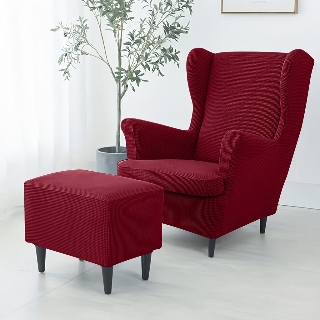 Housse de fauteuil extensible en polaire jacquard pour fauteuil, housse posée