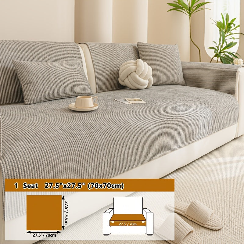 Housse de coussin en chenille en fils teints, vue d'ensemble