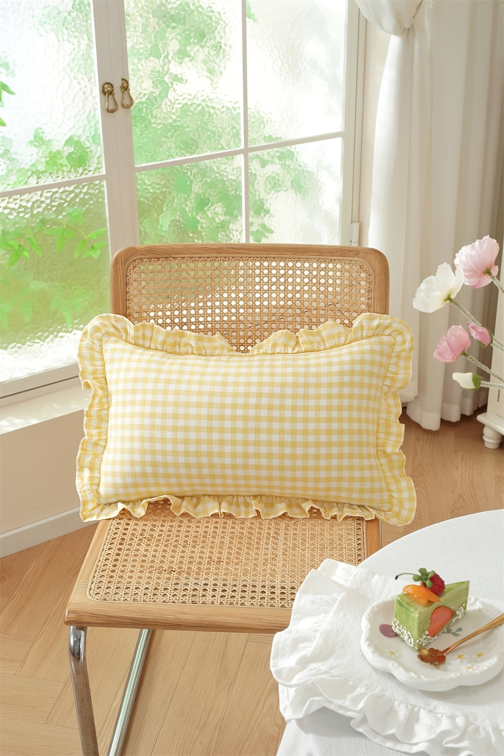 Housse de coussin en coton en fils teints, autre coloris