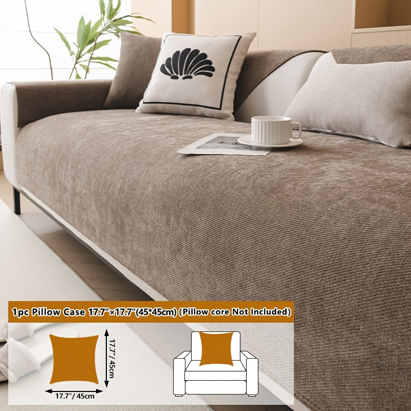 Housse de coussin épaisse en chenille antidérapante, mise en situation
