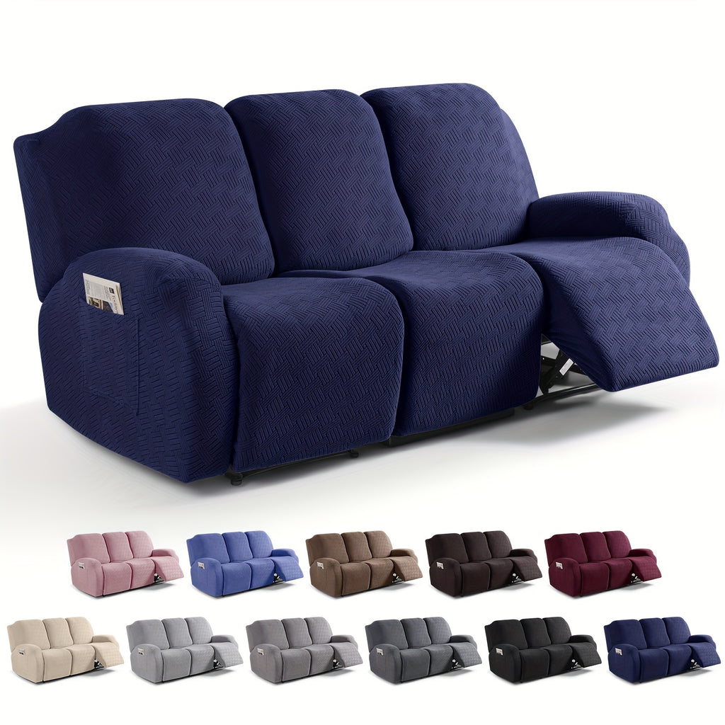 Housse de canapé épaisse extensible en polaire jacquard à housses séparées, housse posée