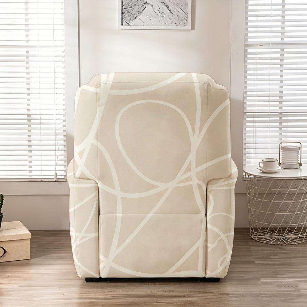 Housse de fauteuil extensible en fibre de lait matelassée à motif géométrique, vue d'ensemble