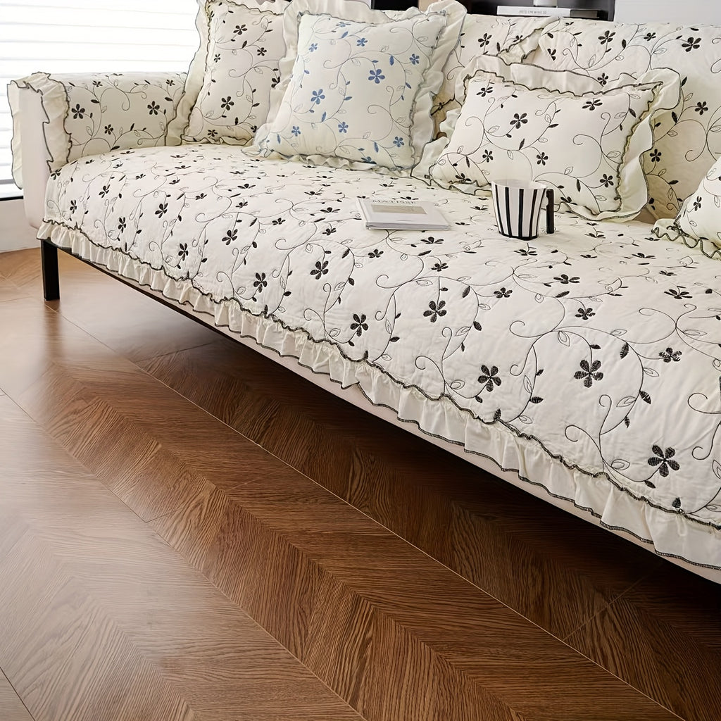 Housse de coussin antidérapante pour canapé d'angle, gros plan sur le tissu