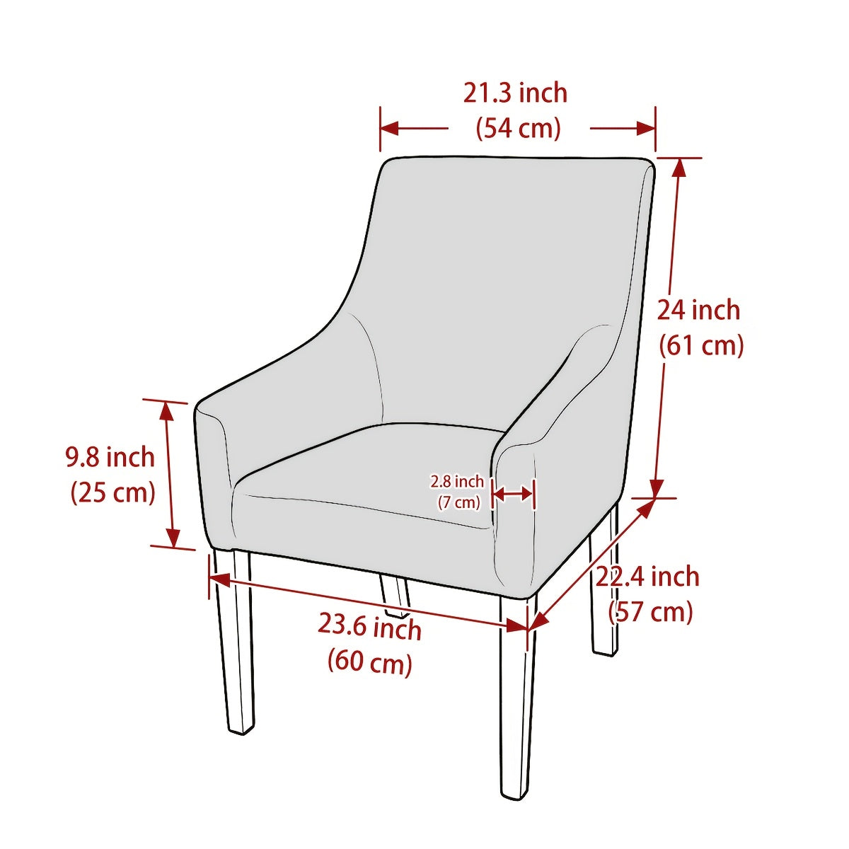 Housse de chaise extensible en polaire jacquard en T, détail de l'ourlet