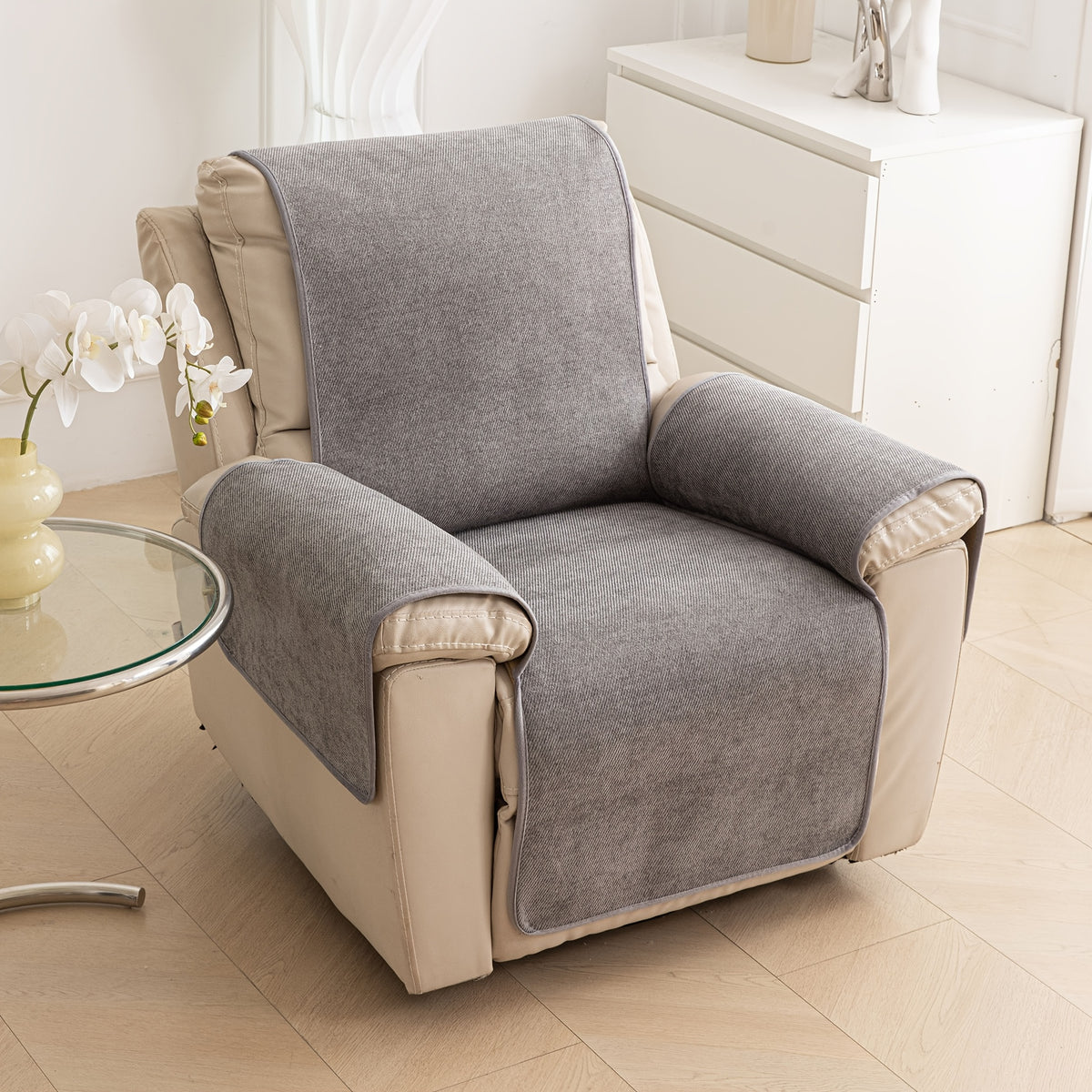 Housse de canapé en chenille antidérapante pour fauteuil