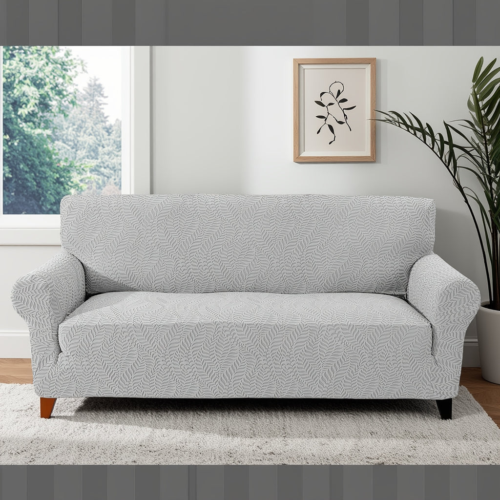 Housse de canapé extensible en polaire jacquard, vue d'ensemble