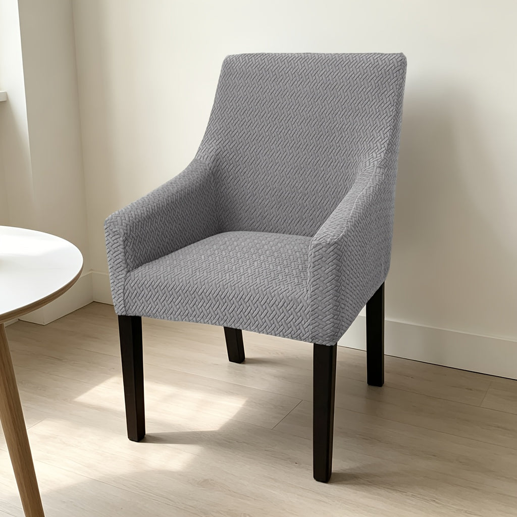 Housse de chaise extensible en polaire jacquard en T, housse posée