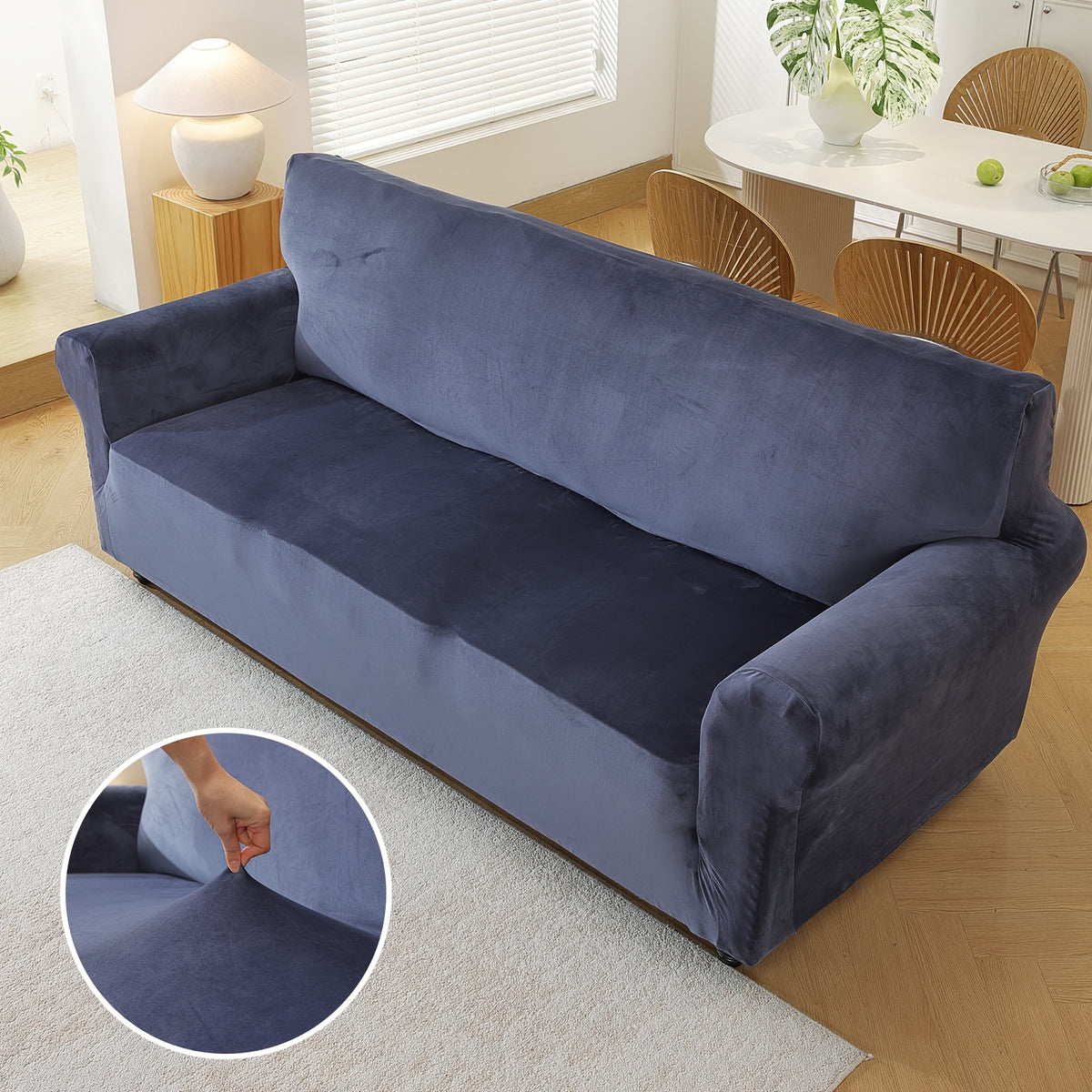 Housse de canapé extensible en velours, housse posée