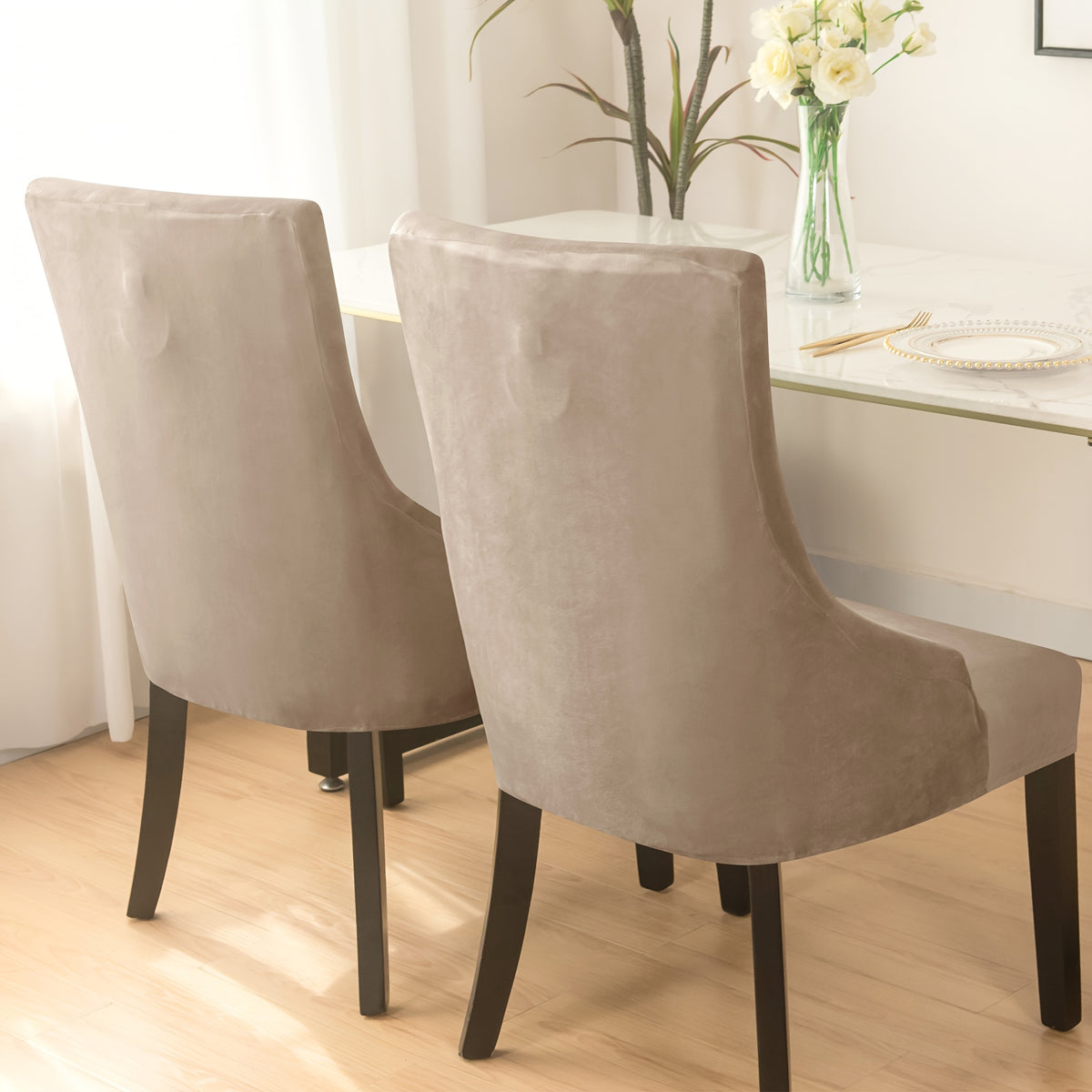 Housse de fauteuil extensible en velours, visuel produit
