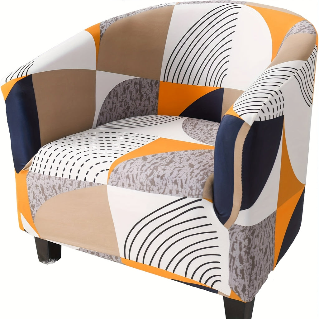 Housse de fauteuil extensible en fibre de lait d'esprit vintage — détail de la matière : fibre de lait