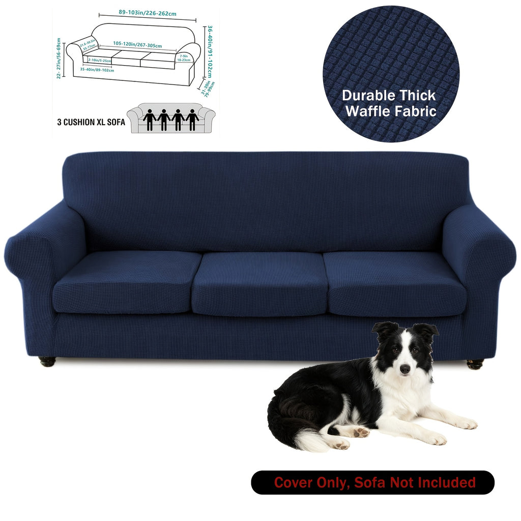 Housse de canapé extensible en velours côtelé à rayures, tissu de 200 à 250 g/m²