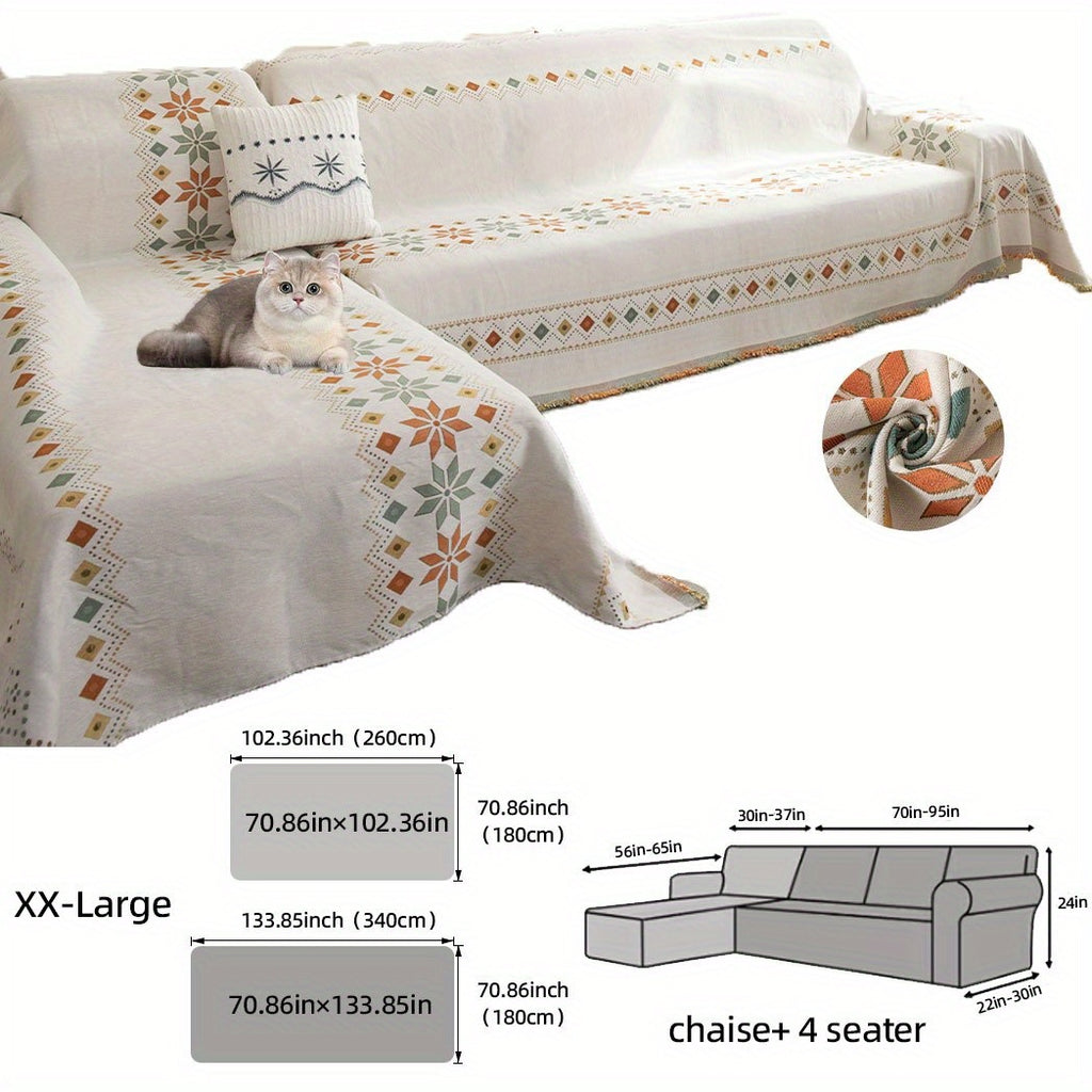 Housse de canapé épaisse en chenille en fils teints pour canapé d'angle, tissu de 300 à 350 g/m²