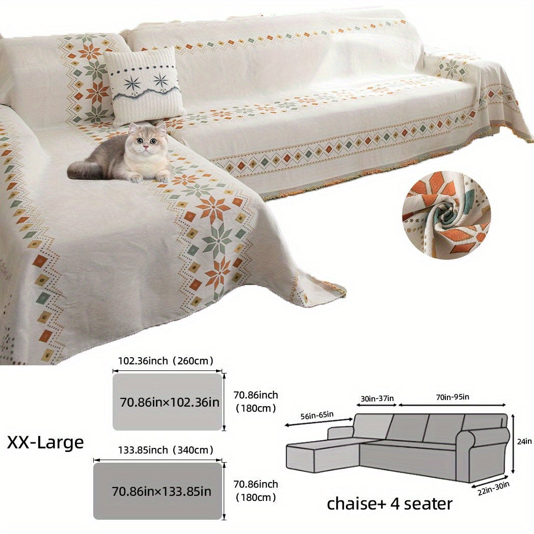 Housse de canapé épaisse en chenille en fils teints pour canapé d'angle, tissu de 300 à 350 g/m²