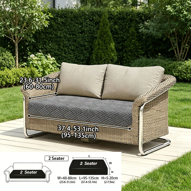 Housse de canapé extensible en polaire jacquard à housses séparées, détail de la finition