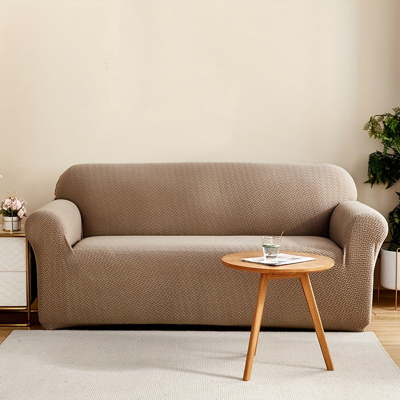 Housse de canapé extensible en polaire matelassée antidérapante, vue d'ensemble