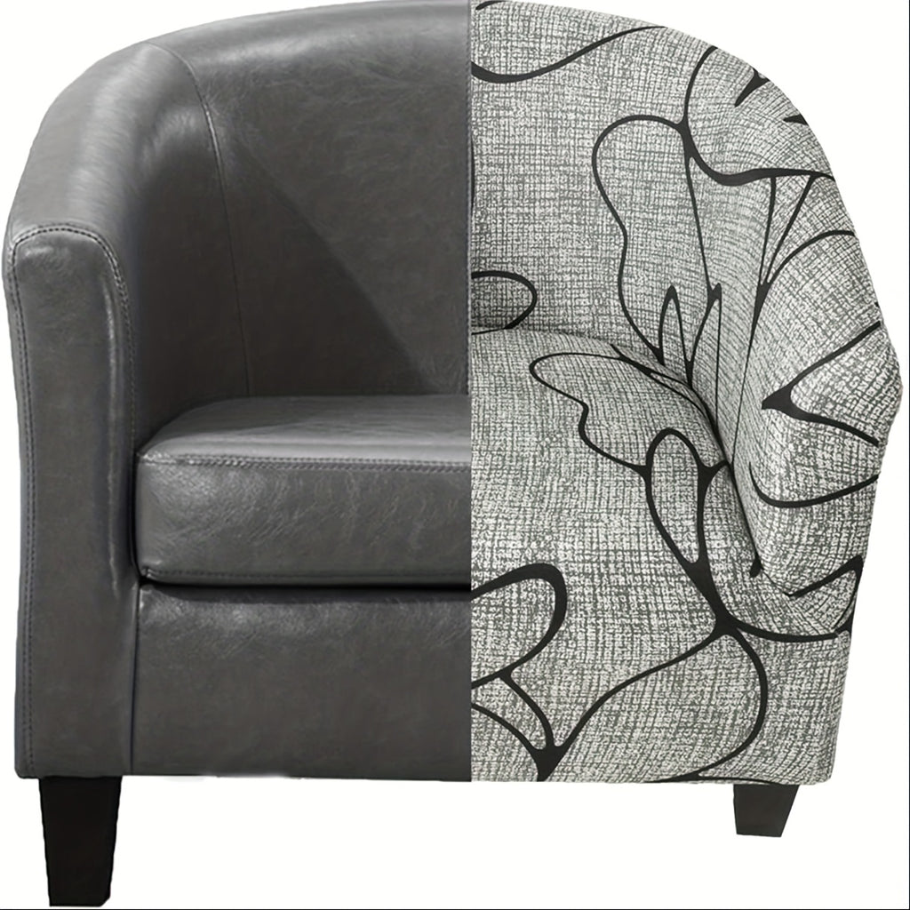 Housse de fauteuil extensible en fibre de lait d'esprit vintage, détail de la finition