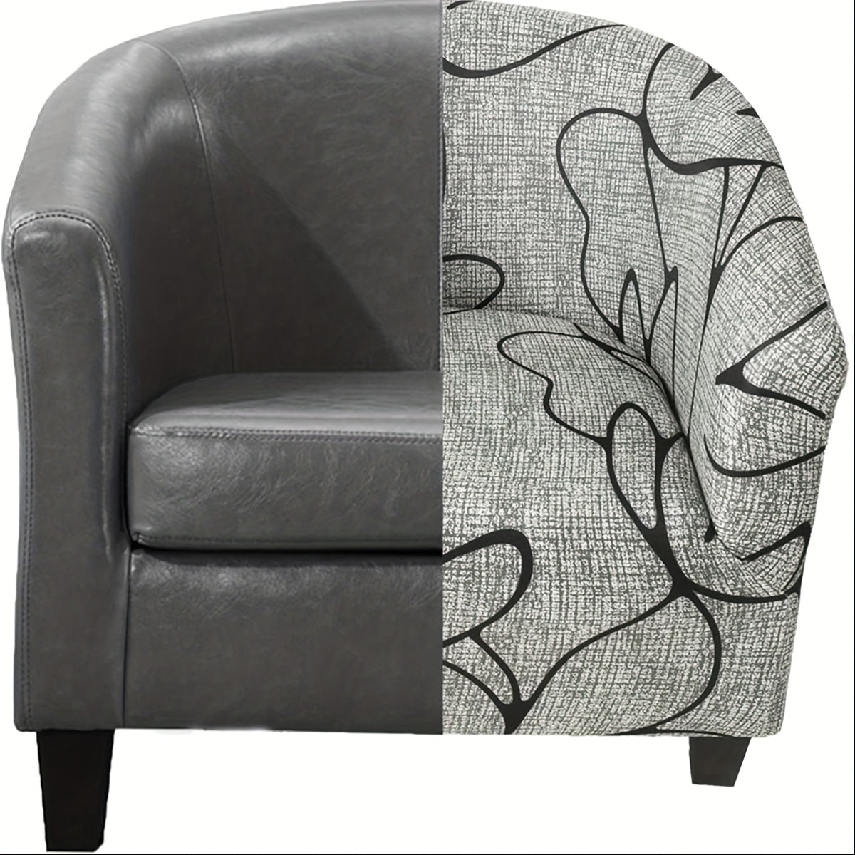 Housse de fauteuil extensible en fibre de lait d'esprit vintage, détail de la finition